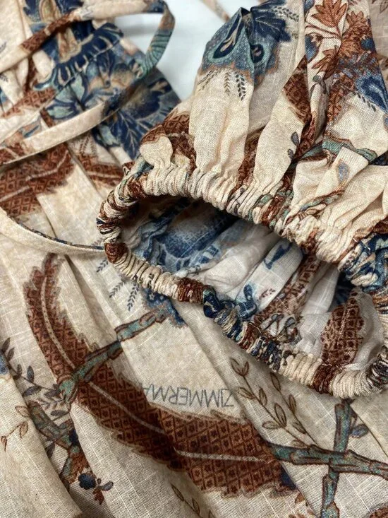 Zimmermann Ascension Tie Billow Cotton Tiered Maxi Dress AU 2 / US 8 NWT $1,250 - Picture 10 of 13